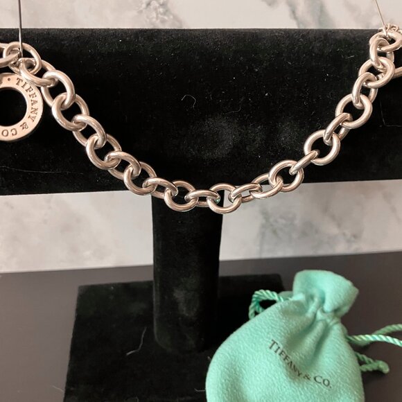 8" Tiffany & Co 1837 Toggle Bar Large Round Bracelet Silver w/Pouch - Authentic - Picture 6 of 6